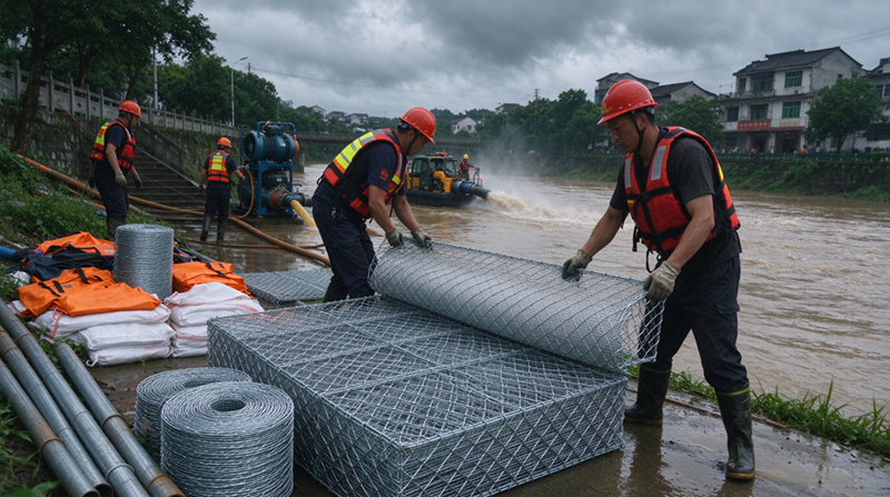 Lihlahisoa tsa Thibelo ea Likhohola tsa Changshu Jianghe li Fana ka Lisebelisoa tsa Gabion le Galvanized Mesh bakeng sa Morero oa Tšehetso ea Ts'ehetso ea Metsi a Tšohanyetso a Inner Mongolia